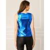 imageAllegra K Womens Shiny Party Club Cami Sparkly Metallic Tank TopBlue