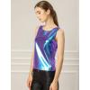 imageAllegra K Womens Shiny Party Club Cami Sparkly Metallic Tank TopBlue Purple