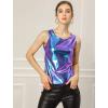imageAllegra K Womens Shiny Party Club Cami Sparkly Metallic Tank TopBlue Purple