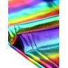 imageAllegra K Womens Shiny Party Club Cami Sparkly Metallic Tank TopRainbow