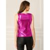 imageAllegra K Womens Shiny Party Club Cami Sparkly Metallic Tank TopRose Red