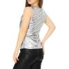 imageAllegra K Womens Shiny Party Club Cami Sparkly Metallic Tank TopSilver