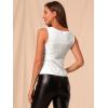 imageAllegra K Womens Shiny Party Club Cami Sparkly Metallic Tank TopWhite