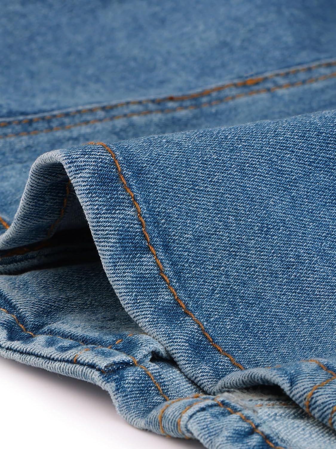 imageAllegra K Denim Jean Skirt for Womens High Waist Bodycon Ruffles Fishtail SkirtsSky Blue