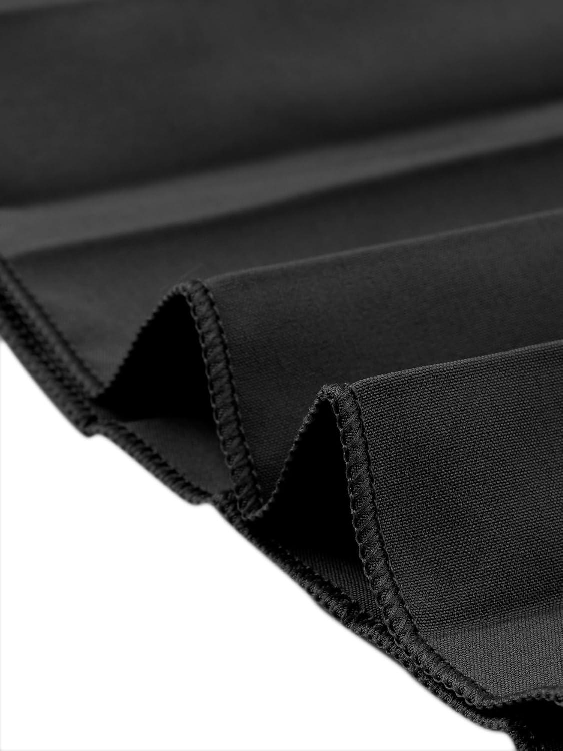 imageAllegra K Long Pleated Skirt for Womens Elastic High Waist with Belt Swing Aline Work Maxi SkirtBlack