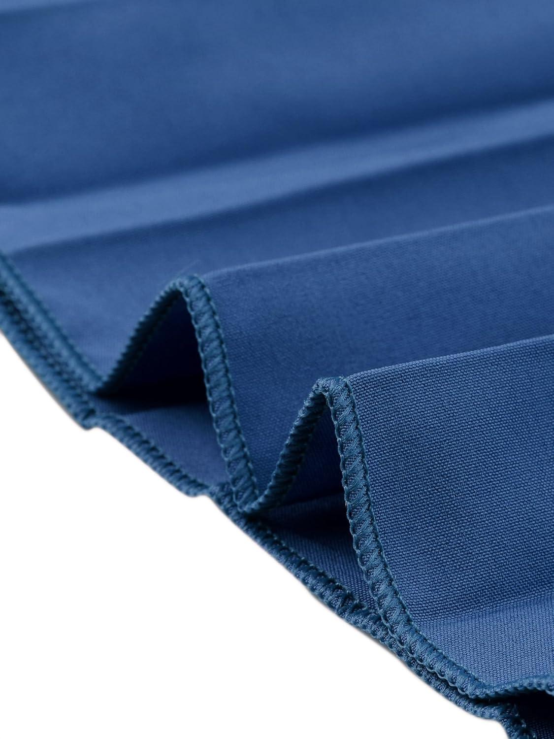 imageAllegra K Long Pleated Skirt for Womens Elastic High Waist with Belt Swing Aline Work Maxi SkirtNavy Blue