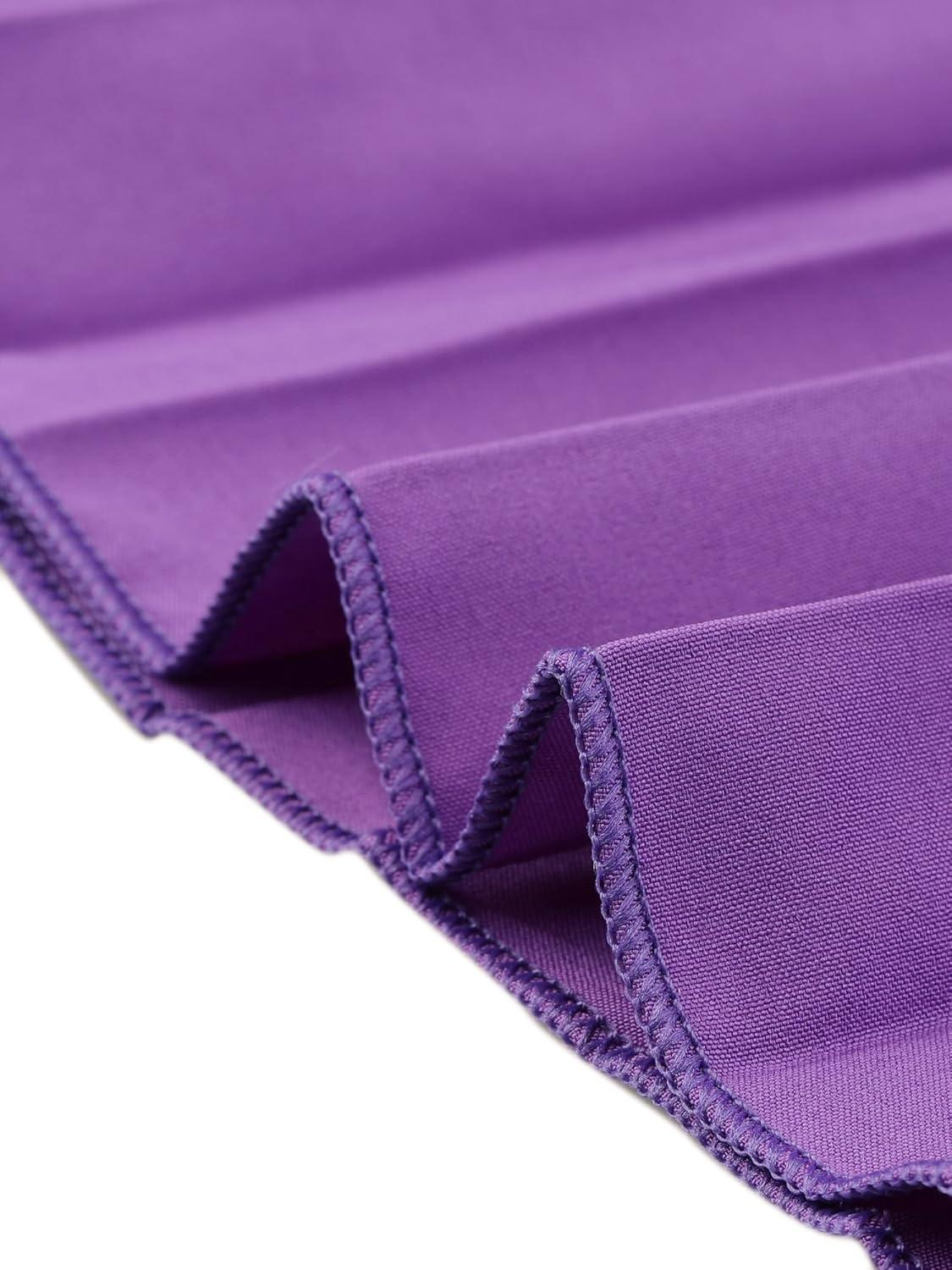 imageAllegra K Long Pleated Skirt for Womens Elastic High Waist with Belt Swing Aline Work Maxi SkirtPurple