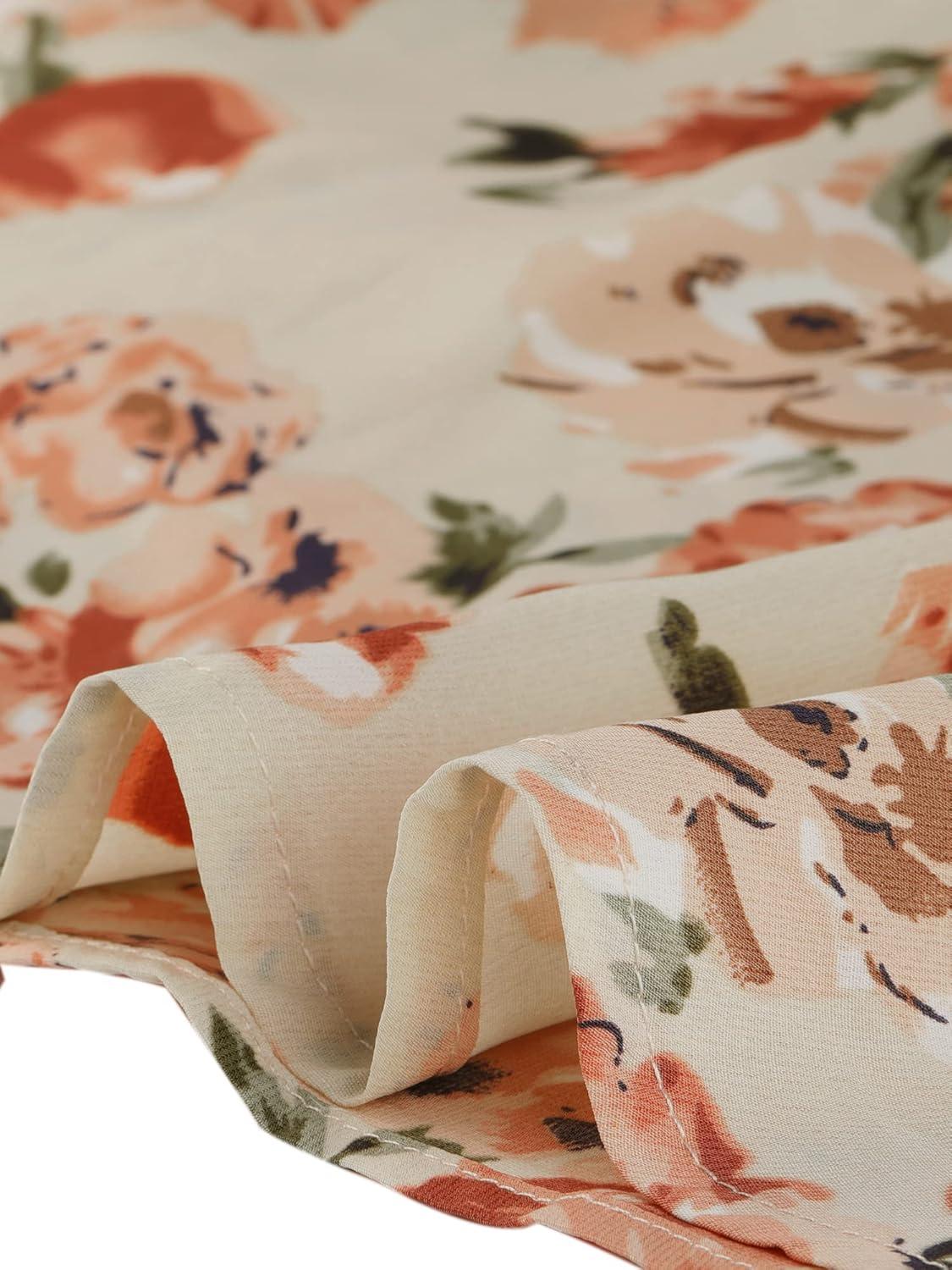 imageAllegra K Womens Printed Skirt 2025 Weekend Trendy Summer Chiffon Ruffle Tiered Flowy Midi SkirtsBeige Pinkfloral