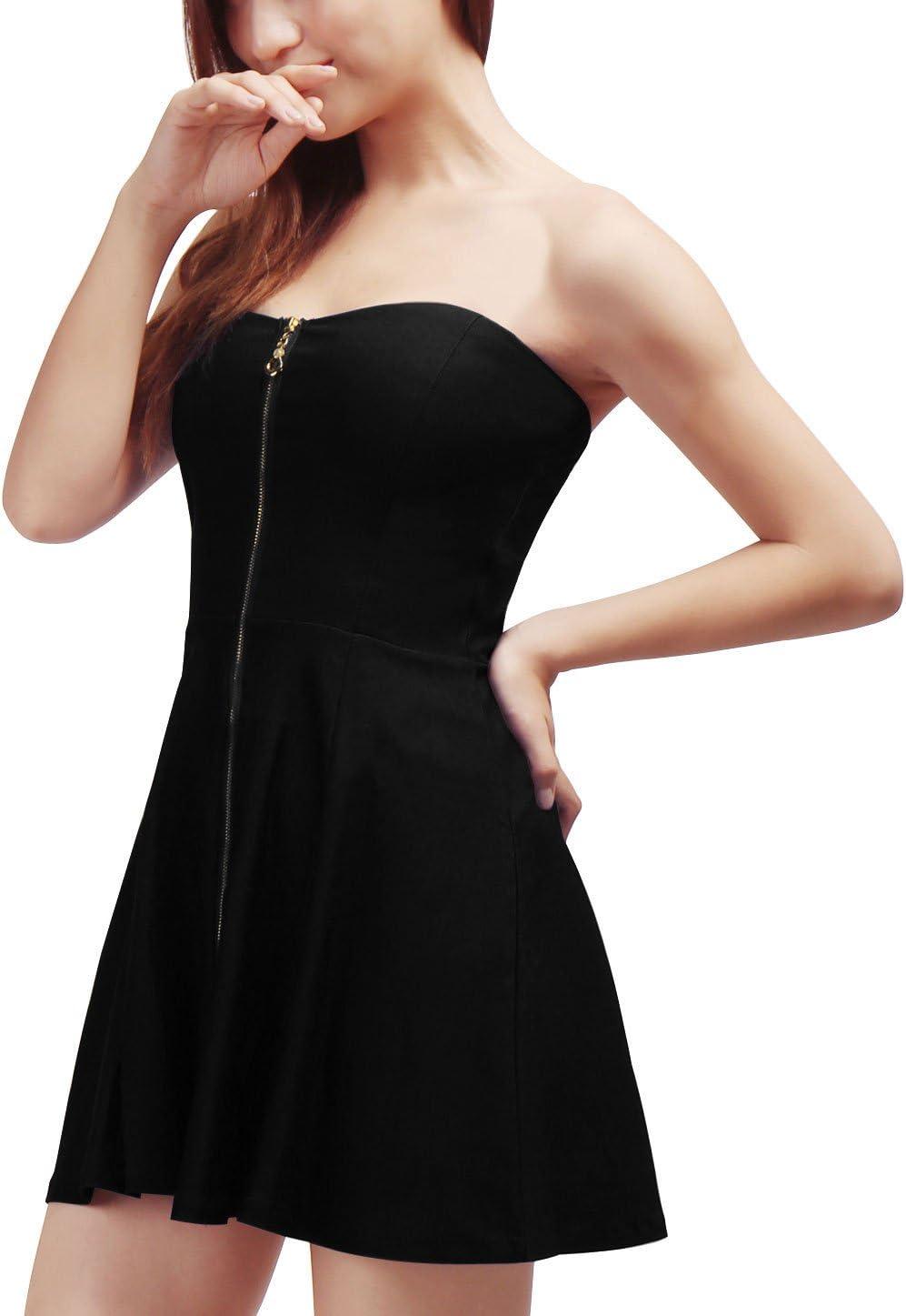 imageAllegra K Womens Sexy Strapless Party Dress Sweetheart Neck Sleeveless Mini Tube Top DressesBlack