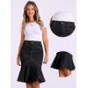 imageAllegra K Denim Jean Skirt for Womens High Waist Bodycon Ruffles Fishtail SkirtsBlack