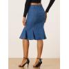 imageAllegra K Denim Jean Skirt for Womens High Waist Bodycon Ruffles Fishtail SkirtsDark Blue