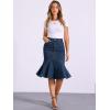 imageAllegra K Denim Jean Skirt for Womens High Waist Bodycon Ruffles Fishtail SkirtsDeep Blue