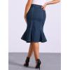 imageAllegra K Denim Jean Skirt for Womens High Waist Bodycon Ruffles Fishtail SkirtsDeep Blue