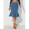 imageAllegra K Denim Jean Skirt for Womens High Waist Bodycon Ruffles Fishtail SkirtsSky Blue