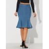 imageAllegra K Denim Jean Skirt for Womens High Waist Bodycon Ruffles Fishtail SkirtsSky Blue