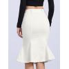 imageAllegra K Denim Jean Skirt for Womens High Waist Bodycon Ruffles Fishtail SkirtsWhite