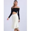 imageAllegra K Denim Jean Skirt for Womens High Waist Bodycon Ruffles Fishtail SkirtsWhite