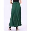 imageAllegra K Long Pleated Skirt for Womens Elastic High Waist with Belt Swing Aline Work Maxi SkirtDark Green