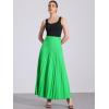 imageAllegra K Long Pleated Skirt for Womens Elastic High Waist with Belt Swing Aline Work Maxi SkirtGreen