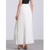 imageAllegra K Long Pleated Skirt for Womens Elastic High Waist with Belt Swing Aline Work Maxi SkirtWhite