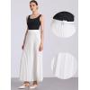 imageAllegra K Long Pleated Skirt for Womens Elastic High Waist with Belt Swing Aline Work Maxi SkirtWhite