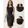 imageAllegra K Sleeveless Sheath Dress for Womens Pencil Boat Neck Business Professional Office DressesBlack