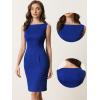 imageAllegra K Sleeveless Sheath Dress for Womens Pencil Boat Neck Business Professional Office DressesBlue