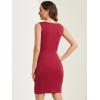 imageAllegra K Sleeveless Sheath Dress for Womens Pencil Boat Neck Business Professional Office DressesBurgundy