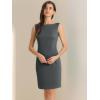 imageAllegra K Sleeveless Sheath Dress for Womens Pencil Boat Neck Business Professional Office DressesGrey