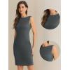 imageAllegra K Sleeveless Sheath Dress for Womens Pencil Boat Neck Business Professional Office DressesGrey