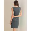 imageAllegra K Sleeveless Sheath Dress for Womens Pencil Boat Neck Business Professional Office DressesGrey