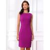 imageAllegra K Sleeveless Sheath Dress for Womens Pencil Boat Neck Business Professional Office DressesHot Purple