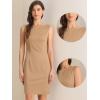 imageAllegra K Sleeveless Sheath Dress for Womens Pencil Boat Neck Business Professional Office DressesKhaki
