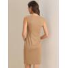 imageAllegra K Sleeveless Sheath Dress for Womens Pencil Boat Neck Business Professional Office DressesKhaki