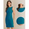 imageAllegra K Sleeveless Sheath Dress for Womens Pencil Boat Neck Business Professional Office DressesLake Green