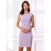 imageAllegra K Sleeveless Sheath Dress for Womens Pencil Boat Neck Business Professional Office DressesLight Purple