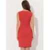 imageAllegra K Sleeveless Sheath Dress for Womens Pencil Boat Neck Business Professional Office DressesOrange