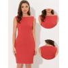 imageAllegra K Sleeveless Sheath Dress for Womens Pencil Boat Neck Business Professional Office DressesOrange