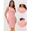 imageAllegra K Sleeveless Sheath Dress for Womens Pencil Boat Neck Business Professional Office DressesPink