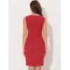 imageAllegra K Sleeveless Sheath Dress for Womens Pencil Boat Neck Business Professional Office DressesRed