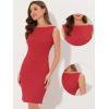 imageAllegra K Sleeveless Sheath Dress for Womens Pencil Boat Neck Business Professional Office DressesRed