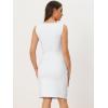 imageAllegra K Sleeveless Sheath Dress for Womens Pencil Boat Neck Business Professional Office DressesWhite