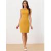 imageAllegra K Sleeveless Sheath Dress for Womens Pencil Boat Neck Business Professional Office DressesYellow