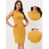 imageAllegra K Sleeveless Sheath Dress for Womens Pencil Boat Neck Business Professional Office DressesYellow