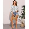 imageAllegra K Tops for Womens Summer Boho V Neck Print Chiffon Top Smocked Batwing Dolman Sleeve BlousesWhite Black
