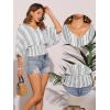 imageAllegra K Tops for Womens Summer Boho V Neck Print Chiffon Top Smocked Batwing Dolman Sleeve BlousesWhite Black
