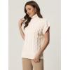 imageAllegra K Womens Casual Turtleneck Sweaters Mock Neck Twist Sleeveless Vests Knit Pullover Sweater VestApricot