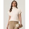 imageAllegra K Womens Casual Turtleneck Sweaters Mock Neck Twist Sleeveless Vests Knit Pullover Sweater VestApricot
