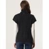 imageAllegra K Womens Casual Turtleneck Sweaters Mock Neck Twist Sleeveless Vests Knit Pullover Sweater VestBlack
