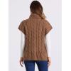 imageAllegra K Womens Casual Turtleneck Sweaters Mock Neck Twist Sleeveless Vests Knit Pullover Sweater VestBrown